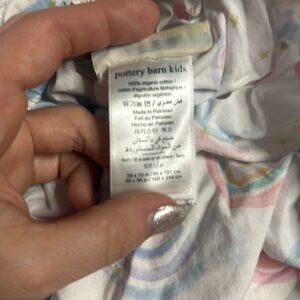 Pottery, barn, kids, twin rainbow organic sheet set